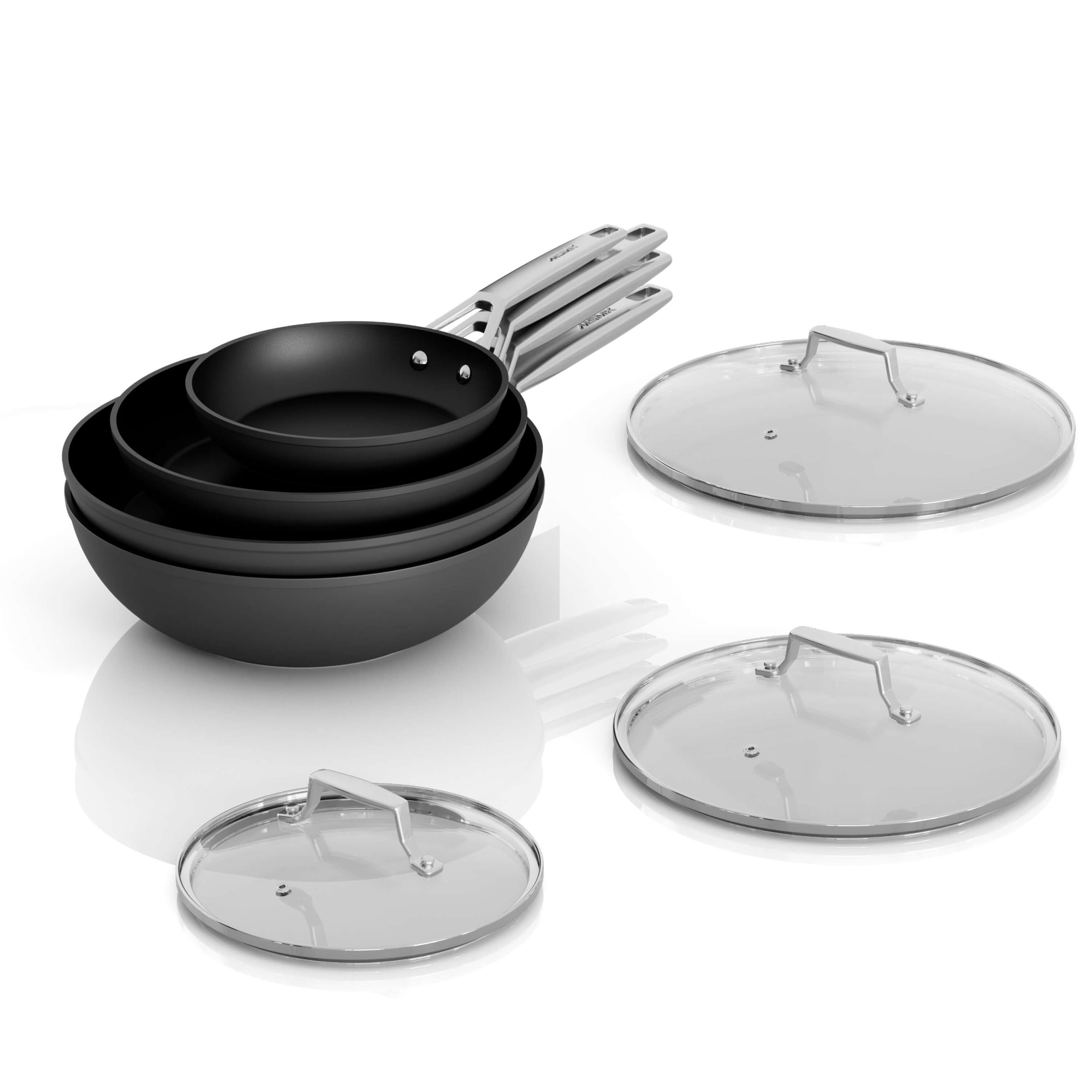 7pcsmsmkcookwareset Kavero Cookware msmk nonstick wok and skillets set